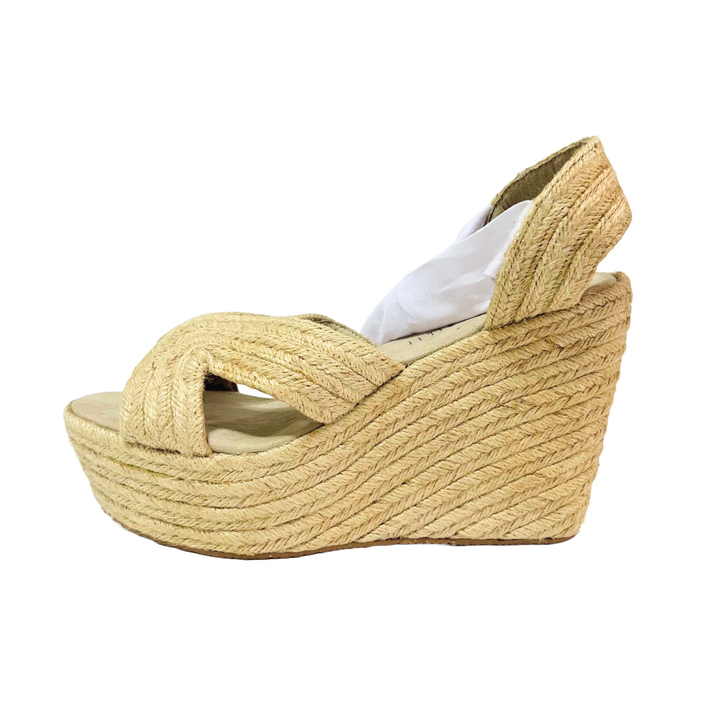 Plataformas blancas de amarrar al tobillo talla 39